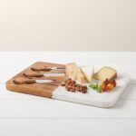 Danny Home Marble & Wood Charcuterie Board Set with Cheese Knives (30x20cm) | SKU: CZT44-22 - Image 2