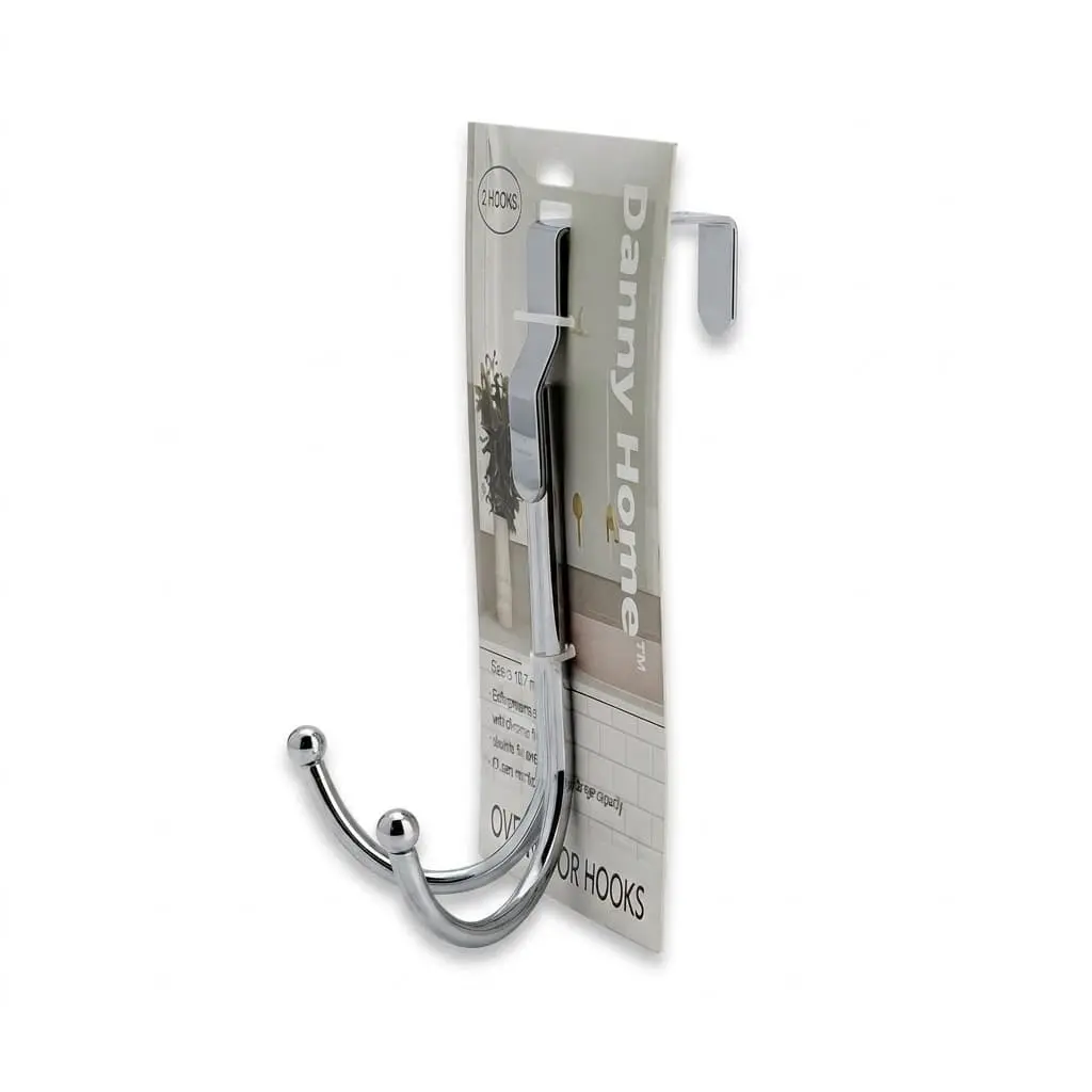 Over-The-Door-Hooks_Bed-Bath_11290_3.webp Chrome Over-the-Door Twin Robe & Towel Hook | SKU: ZYB081 - Image 1