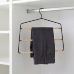 Chic 36.5cm Iron and Wood Multi-Tier Pants Hangers 3-Pack with Space-Saving 3-Tier Design (MH08B-3) - Image 2