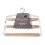 Chic 36.5cm Iron and Wood Multi-Tier Pants Hangers 3-Pack with Space-Saving 3-Tier Design (MH08W-3)