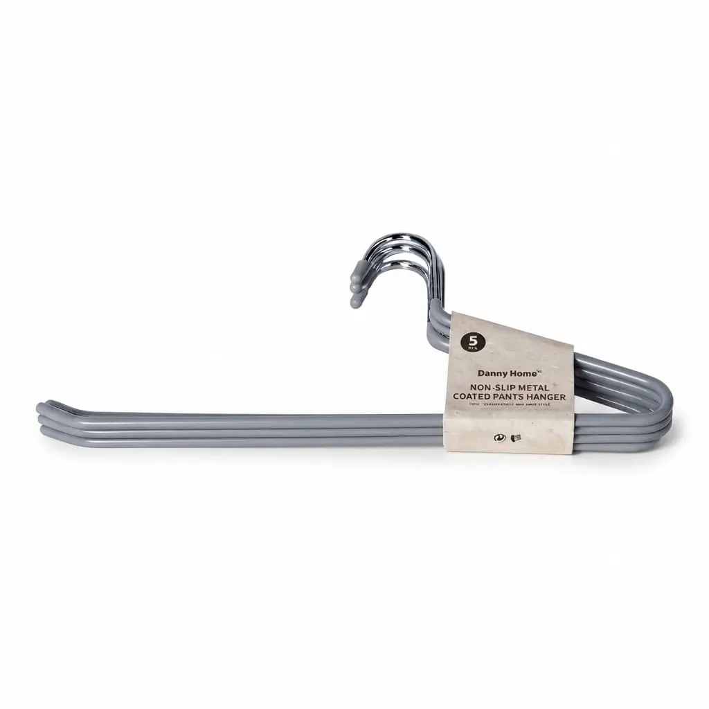 Pants-hanger-5pcs-35.5150.5cm-Grey-Iron_Bed-Bath_11322_3.webp Pants hanger - 5pPremium 35.5cm Iron Pants Hangers 5-Pack with Open-Ended Non-Slip Design and Space-Saving Profile (MH05G-5)cs - 35.5*15*0.5cm - Grey Iron - Image 1