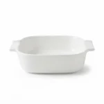 Danny Home Porcelain Square Casserole Baking Dish – Premium 21cm Compact Ceramic Baker, Alpine White (CPK-047)