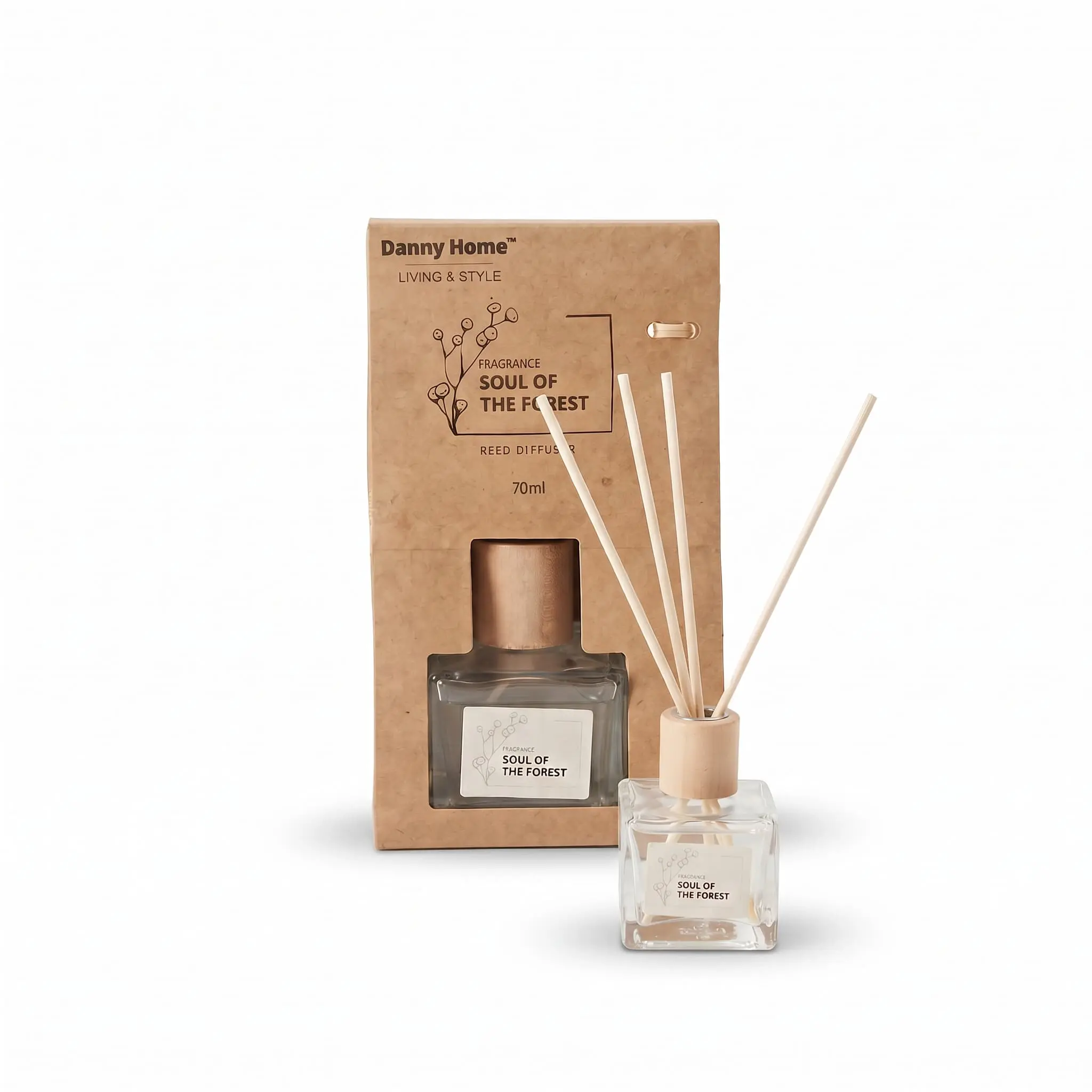 Reed-Diffuser-70ml-Soul-of-the-forest_Home-Deco_17593_3.webp Soul of the Forest Botanical Aromatherapy Reed Diffuser Set in Square Glass Vessel 70ml - AT20-02 - Image 1