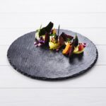 25cm Round Natural Stone Slate Serving Tray and Charcuterie Board - CZT44-06 - Image 2