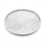 Formel Royal Marble Effect Round Melamine Appetizer Platter and Dessert Serving Tray 31cm Diameter - M807