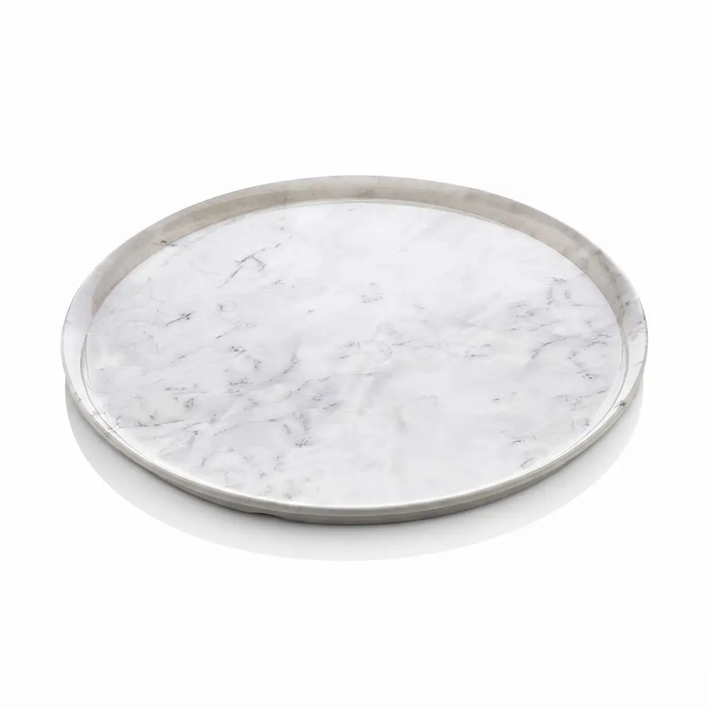 Royal-Marble-Melamine-Platter-Round-o35cm-h2cm_Kitchenware_9776_3.webp Formel Royal Marble Pattern Round Melamine Serving Platter and Appetizer Tray 35cm Diameter - M808 - Image 1