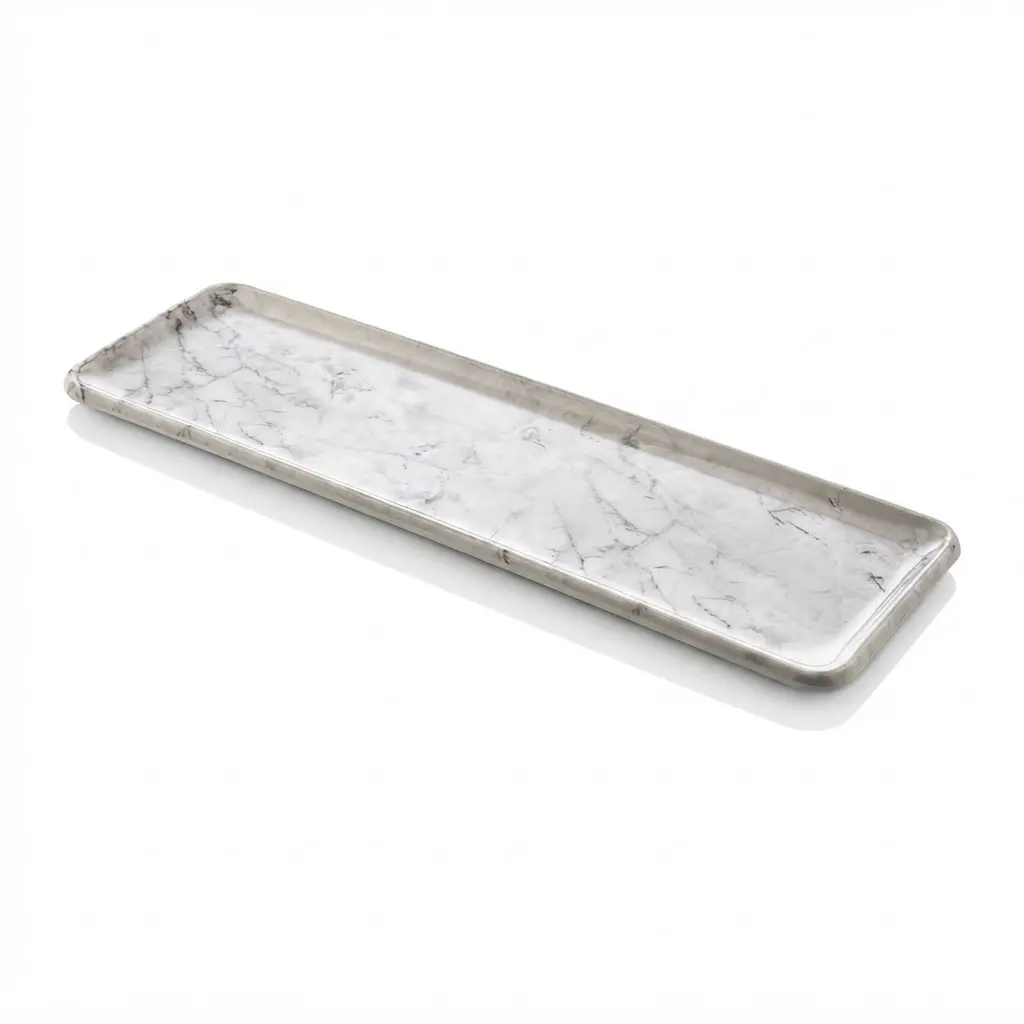 Royal-Marble-Melamine-Platter-h2cm-53x16cm_Kitchenware_9755_3.webp Formel Royal Marble Effect Elongated Melamine Buffet Platter and Long Banquet Serving Tray 53 x 16cm - BM463 - Image 1