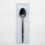 Matte Black Stainless Steel 12.2cm Coffee Spoon Set 2-Piece - ZYB094-6MB - Image 2