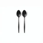 Matte Black Stainless Steel 12.2cm Coffee Spoon Set 2-Piece - ZYB094-6MB