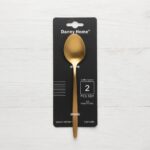 Danny Home 2-Piece Gold Stainless Steel Coffee Spoon Set – Elegant 12cm Espresso & Teaspoon Flatware, Matte Metallic Finish (ZYB094-6MG) - Image 3