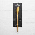 Danny Home 2-Piece Gold Stainless Steel Dinner Knife Set – Luxury 22cm Flatware, Matte Metallic Finish (ZYB094-1MG) - Image 3