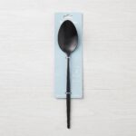 2-Piece Stainless Steel Matte Black Dinner Spoons Set with Slender Tapered Handles - ZYB094-2MB - Image 2