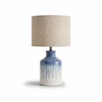 Danny Home 42cm Blue Drip Glaze Table Lamp - Art-Isanal Ceramic Bedside Light