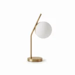 Danny Home TL-017 Bedside Light | Mid-Century Brushed Gold Angled Stem Orb Lamp – ~20x15x40cm