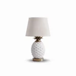 Danny Home 45cm White Pineapple Table Lamp - Tropical Ceramic Bedside Light