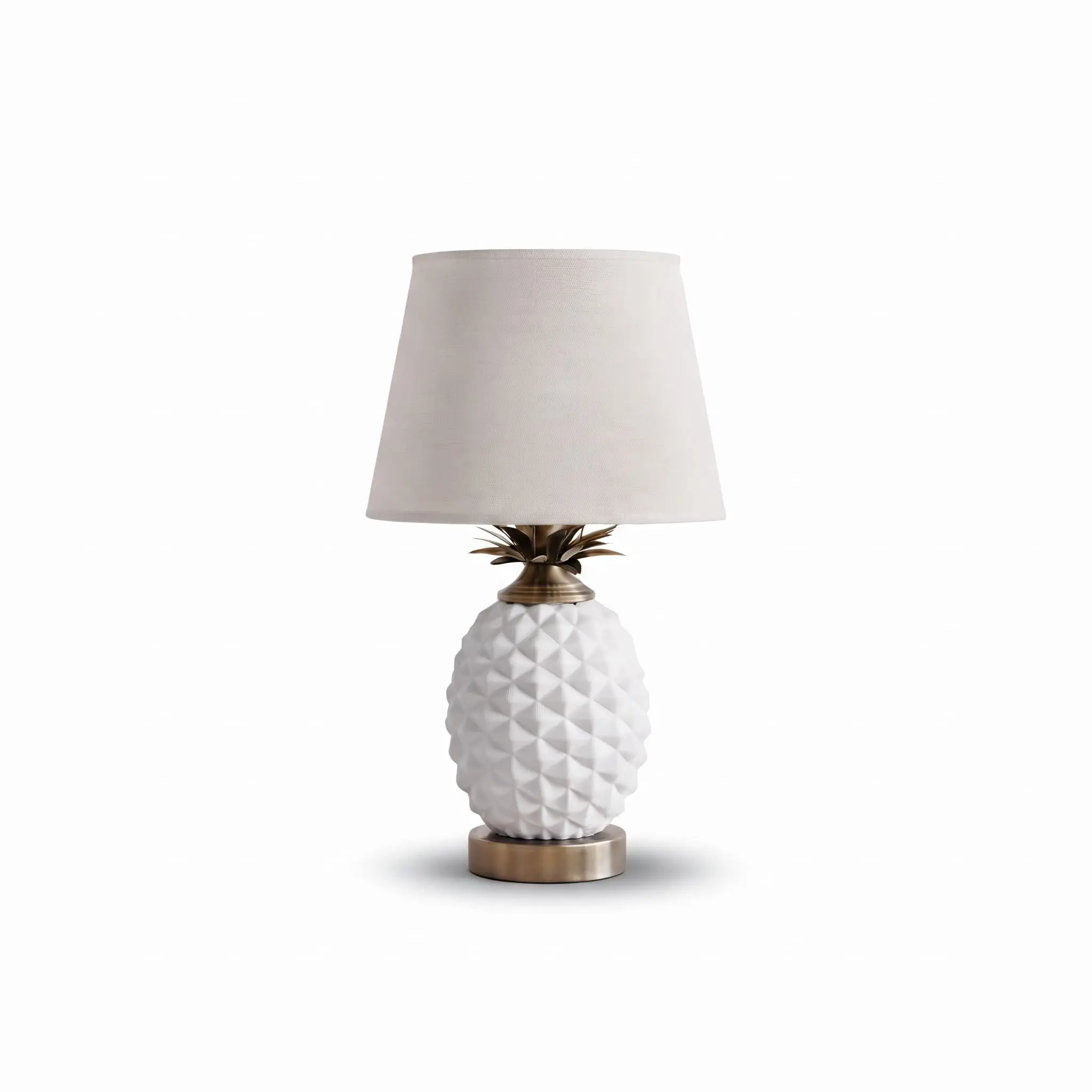 Side-Table-lamp_Furniture-Lighting_11700_3.webp Danny Home 45cm White Pineapple Table Lamp - Tropical Ceramic Bedside Light - Image 1