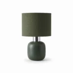 Danny Home TL-011-1 Bedside Light | Matte Olive Green Capsule Pottery Nightstand Lamp – ~22x22x40cm