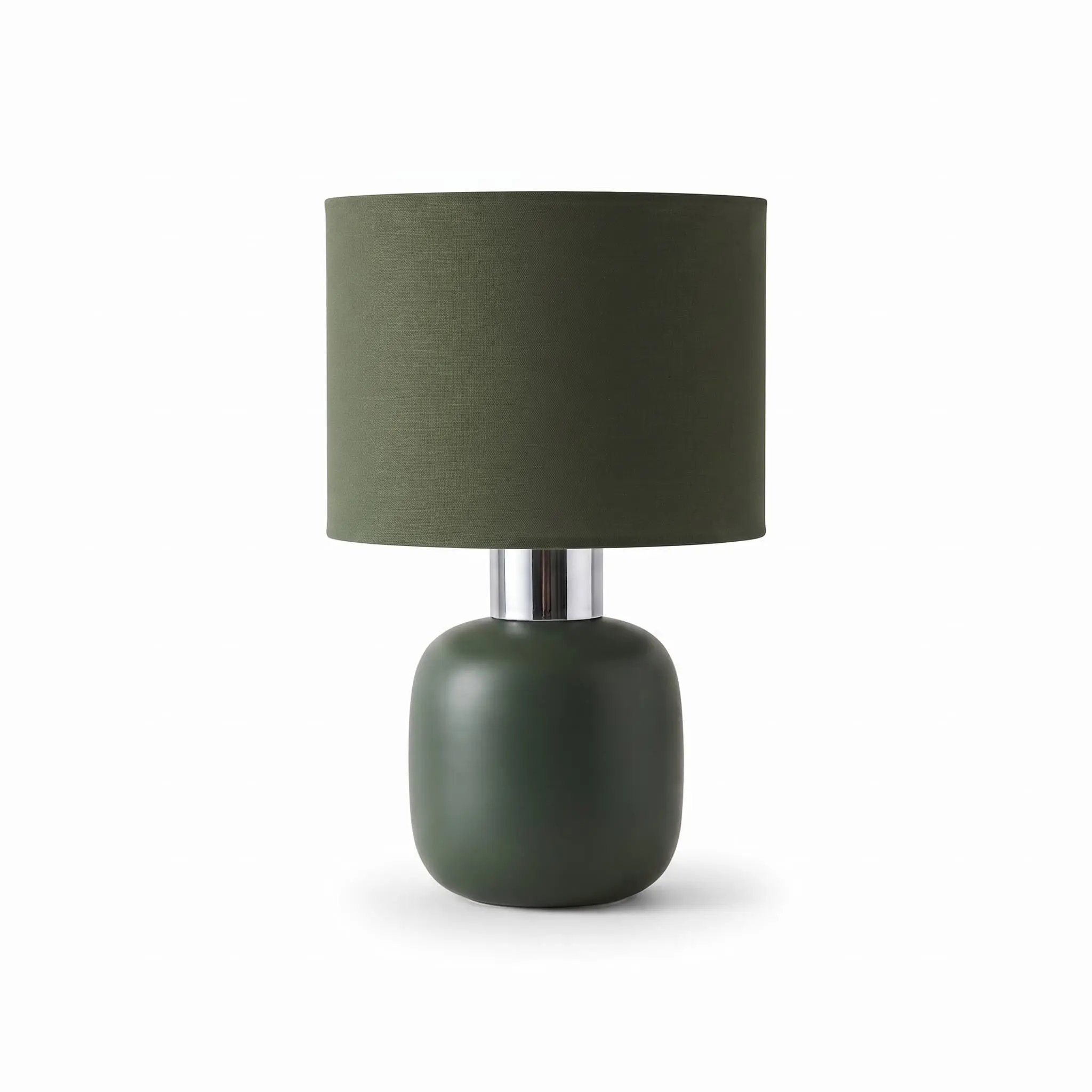 Side-Table-lamp_Furniture-Lighting_11705_3.webp Danny Home TL-011-1 Bedside Light | Matte Olive Green Capsule Pottery Nightstand Lamp – ~22x22x40cm - Image 1
