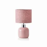 Danny Home Blush Pink Table Lamp - 40cm Ceramic Nightstand Light
