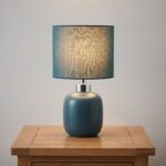 Danny Home Teal Blue Ceramic Table Lamp - 40cm Modern Desk Light - Image 2