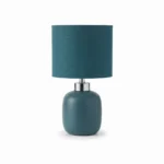 Danny Home Teal Blue Ceramic Table Lamp - 40cm Modern Desk Light