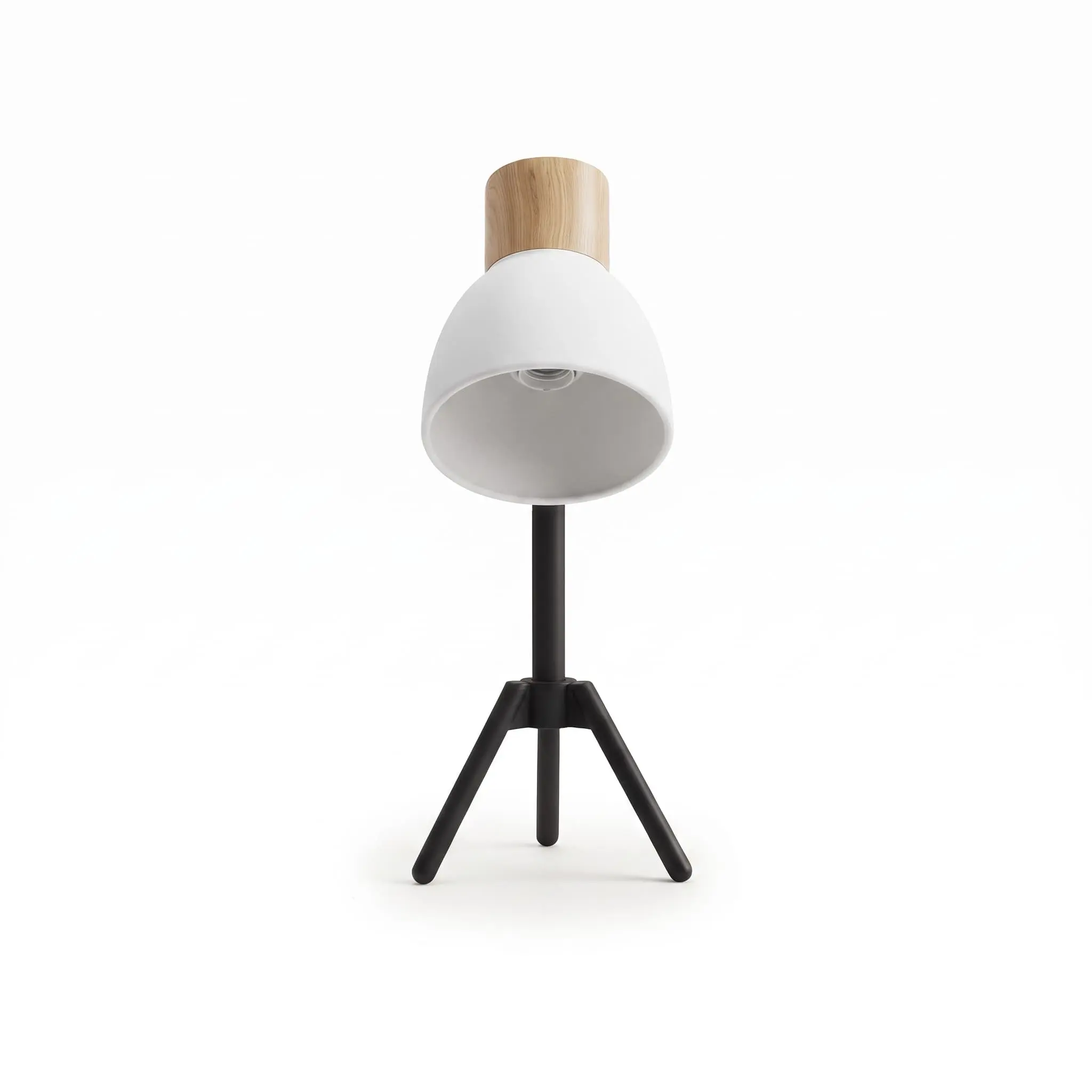Side-Table-lamp_Furniture-Lighting_11710_3.webp Danny Home TL-012 Bedside Light | Contemporary Black Tripod & Wood Collar White Accent Lamp – ~14x14x24cm - Image 1