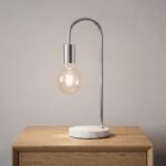 Danny Home TL-020 Bedside Light | Contemporary Chrome Shepherd's Crook Open Filament Lamp – ~20x15x48.5cm - Image 2