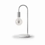Danny Home TL-020 Bedside Light | Contemporary Chrome Shepherd's Crook Open Filament Lamp – ~20x15x48.5cm