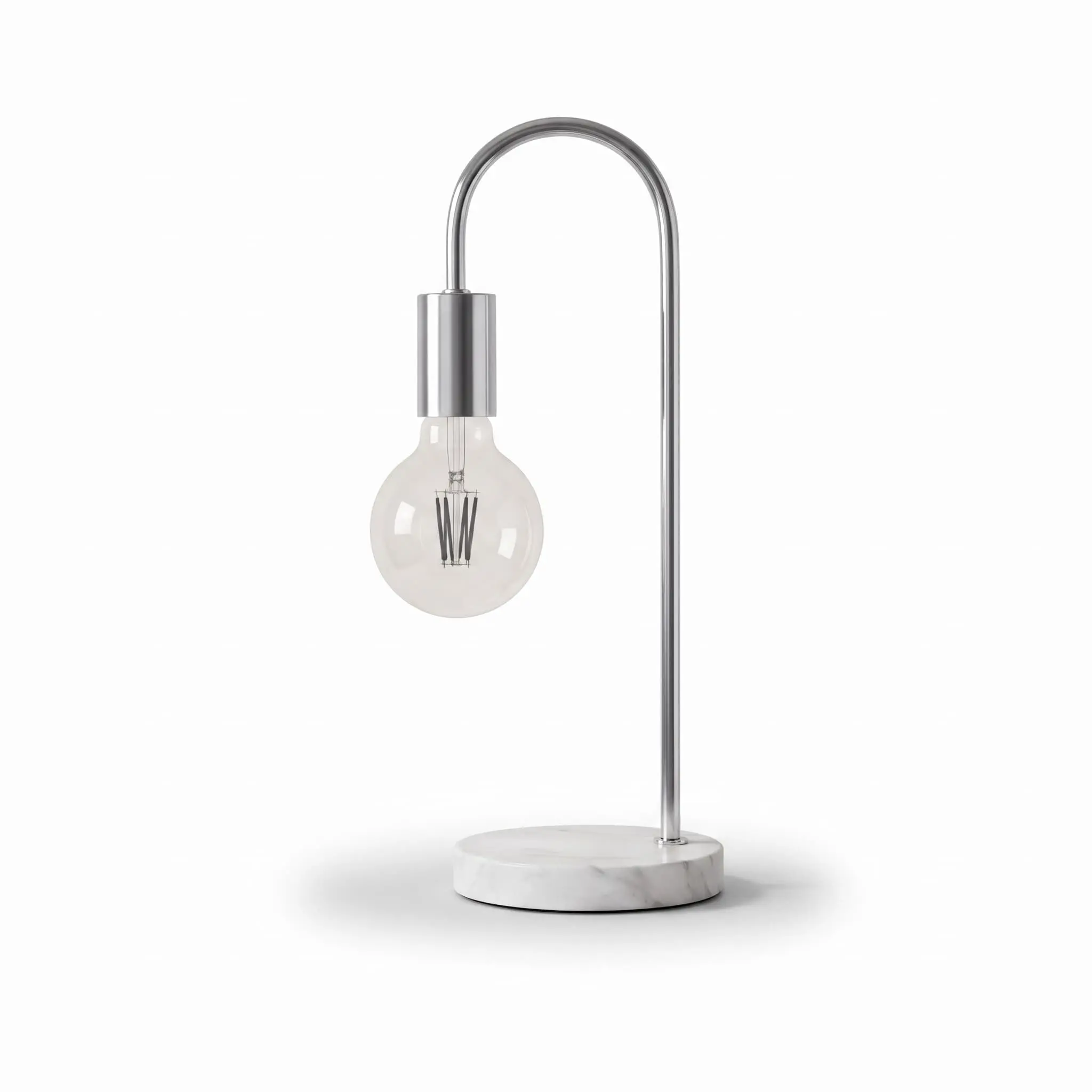 Side-Table-lamp_Furniture-Lighting_11717_3.webp Danny Home TL-020 Bedside Light | Contemporary Chrome Shepherd's Crook Open Filament Lamp – ~20x15x48.5cm - Image 1