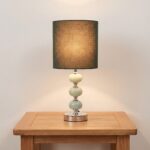 Danny Home Stacked Bubble Ceramic Table Lamp with Fabric Shade 39cm - Image 2