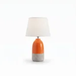 Modern Ceramic Base Bedside Two Tone Table Lamp | Red & Gray Minimalist Desk Light - 45.5cm