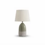 Modern Ceramic Base Bedside Two Tone Table Lamp | Green & Gray Minimalist Desk Light - 45.5cm