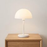 Danny Home TL-033-4 Nightstand Light | Pure White Minimalist Iron Stem Desk Lamp – ~20x20x32cm - Image 2
