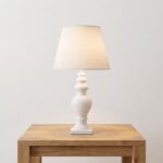 Danny Home TL-036-1 Bedside Light | High-Gloss White Baluster Urn Ceramic Accent Lamp – ~22x22x42cm - Image 2