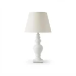 Danny Home TL-036-1 Bedside Light | High-Gloss White Baluster Urn Ceramic Accent Lamp – ~22x22x42cm