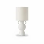 Danny Home TL-038-2 Bedside Light | Matte White Twin-Handle Amphora Ceramic Statement Lamp – ~18x18x38cm