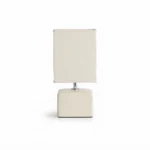 Danny Home TL-040-1 Nightstand Light | Soft Cream Cuboid Porcelain Base Lamp with Rectangular Shade – ~14x10x28cm