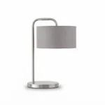 Danny Home Modern Metal Table Lamp (Gray Shade) | Minimalist Bedside & Desk Light - 50cm