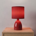 Danny Home TL-046-3 Bedside Lamp | Glossy Ruby Red Ceramic Accent Light – ~20x20x34cm - Image 2