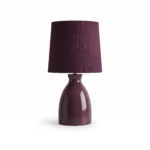 Danny Home Ceramic Table Lamp (Maroon) | Small Bedside & Reading Desk Light - 23cm