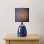 Danny Home TL-046-8 Bedside Lamp | Glossy Navy Blue Ceramic Accent Light – ~20x20x34cm - Image 2