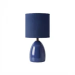 Danny Home TL-046-8 Bedside Lamp | Glossy Navy Blue Ceramic Accent Light – ~20x20x34cm