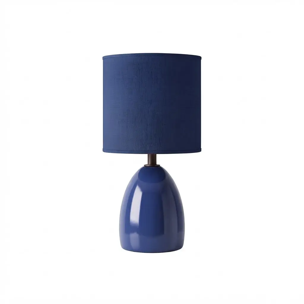 Side-Table-lamp_Furniture-Lighting_11746_3.webp Danny Home TL-046-8 Bedside Lamp | Glossy Navy Blue Ceramic Accent Light – ~20x20x34cm - Image 1