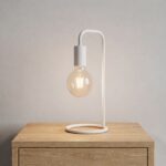 Danny Home TL-060-1 Accent Light | Modern Matte White Shepherd's Crook Bare-Bulb Table Lamp – ~20x15x39cm - Image 2