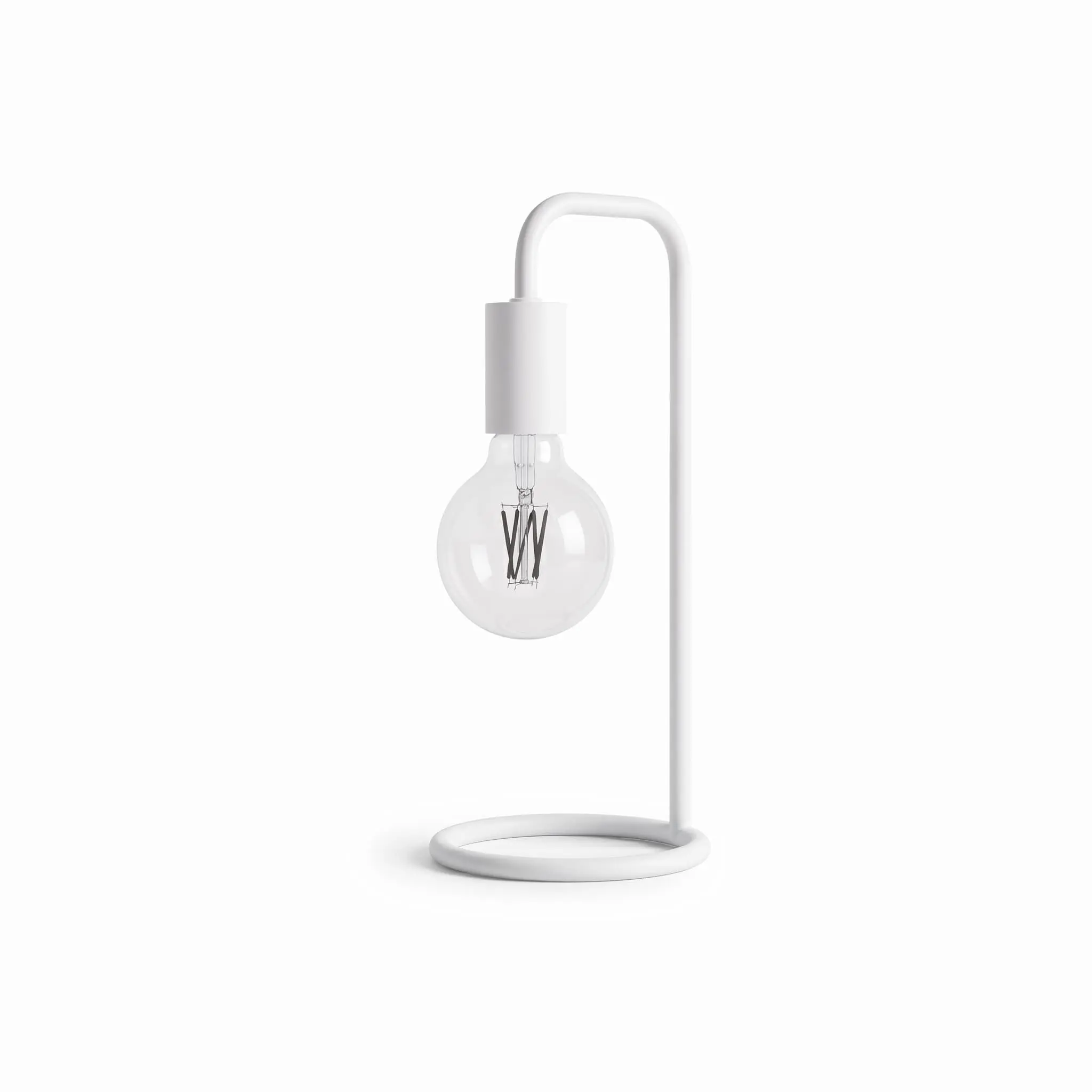 Side-Table-lamp_Furniture-Lighting_11755_3.webp Danny Home TL-060-1 Accent Light | Modern Matte White Shepherd's Crook Bare-Bulb Table Lamp – ~20x15x39cm - Image 1