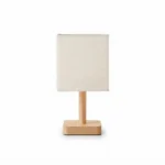 Danny Home Bedside Wooden Table Lamp | Minimalist Nightstand Light with Square Shade - 29cm