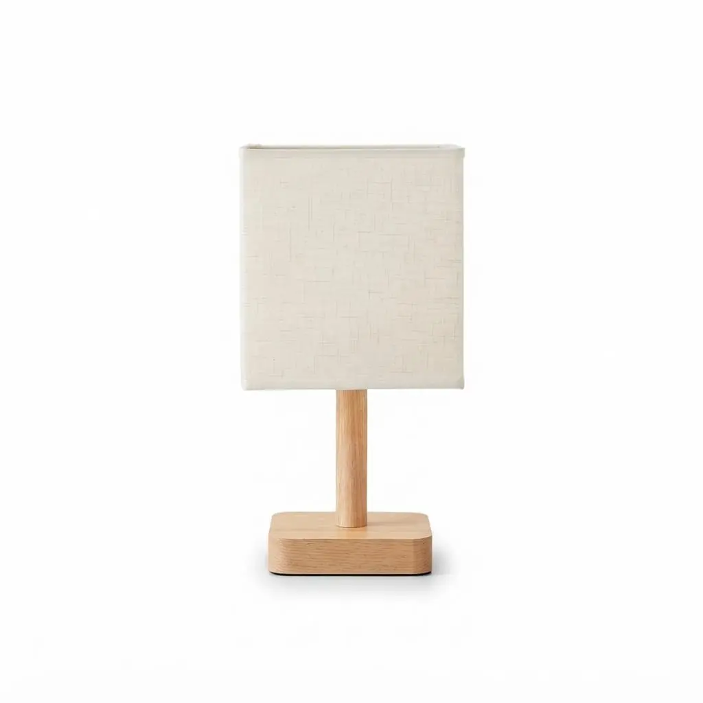 Side-Table-lamp_Furniture-Lighting_11793_3.webp Danny Home Bedside Wooden Table Lamp | Minimalist Nightstand Light with Square Shade - 29cm - Image 1