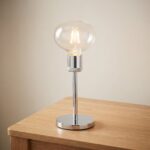Danny Home TL-050-1 Accent Light | Modern Brushed Chrome Straight Stem Bare-Bulb Lamp – ~15x15x41cm - Image 2