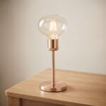 Danny Home TL-050-2 Accent Light | Modern Blush Pink Metallic Straight Stem Bare-Bulb Lamp – ~15x15x41cm - Image 2