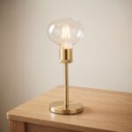 Danny Home TL-050-3 Accent Light | Modern Satin Brass Straight Stem Bare-Bulb Desk Lamp – ~15x15x41cm - Image 2